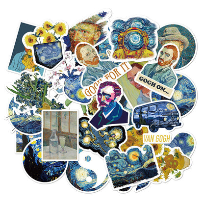 50 Van Gogh oil painting stickers - Azure Art Shop