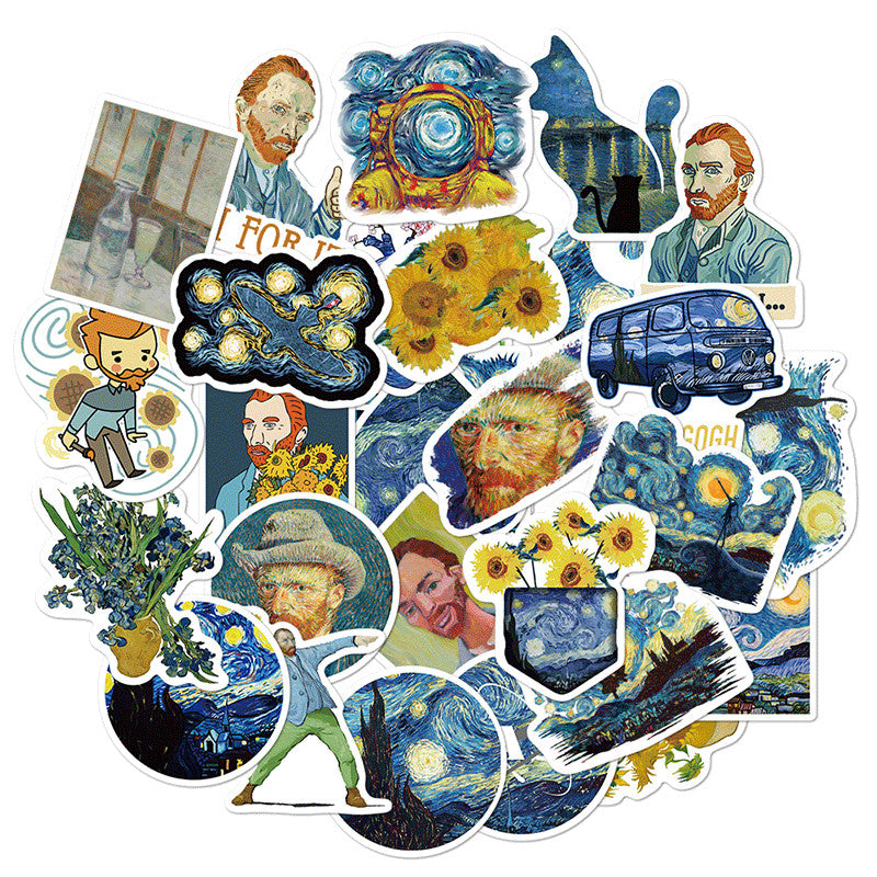 50 Van Gogh oil painting stickers - Azure Art Shop