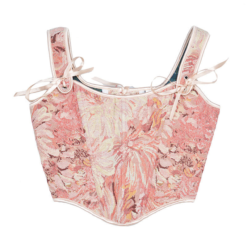 Floral pink corset - Azure Art Shop